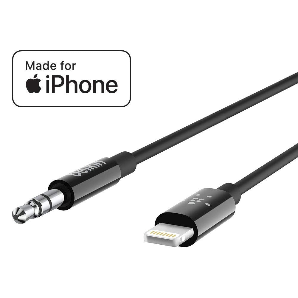 Belkin 3.5 mm Audio Cable Lightning to Aux Cable 6 Feet Belkin 3.5 mm Audio Cable Lightning to Aux Cable 6 Feet
